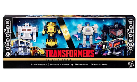PreOrder Transformers Age of the Primes 4-Pack Nemesis Prime Ultra Magnus Horri-bull Bumblebee
